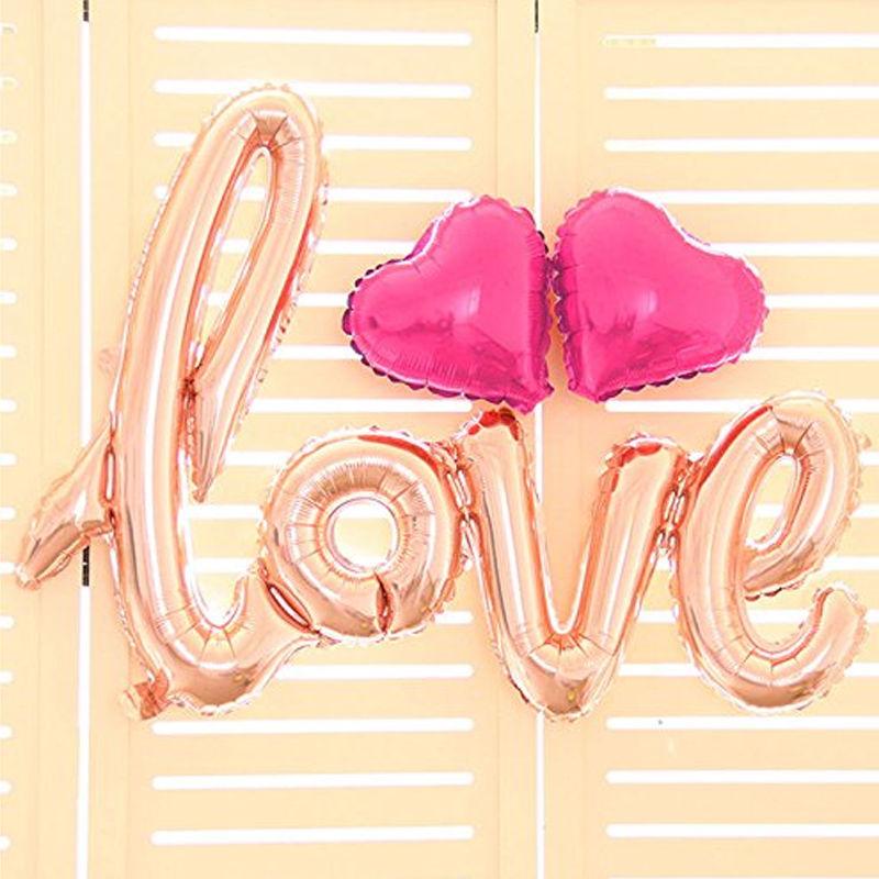 42" Rose Gold Script Love Letter Foil Balloon For Wedding Engagement Decor