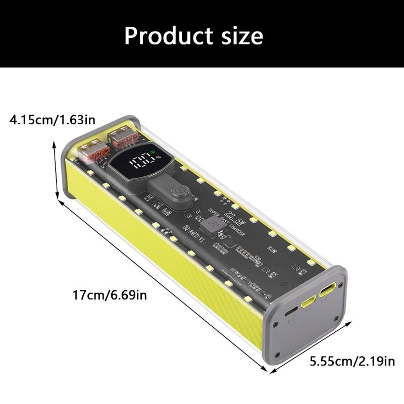 Cutie de stocare baterii 21700 cu 4 sloturi fără lipit, port de încărcare super rapidă, carcasă portabilă PowerBank DIY cu protecții sigure