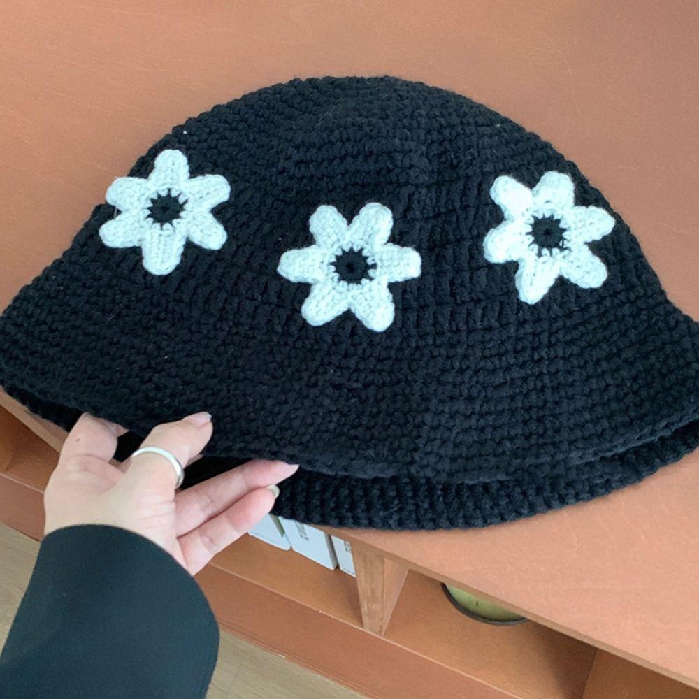 Korean Style Beanies Hat Handmade Bucket Hat Retro Women's Fisherman Hat  Girls
