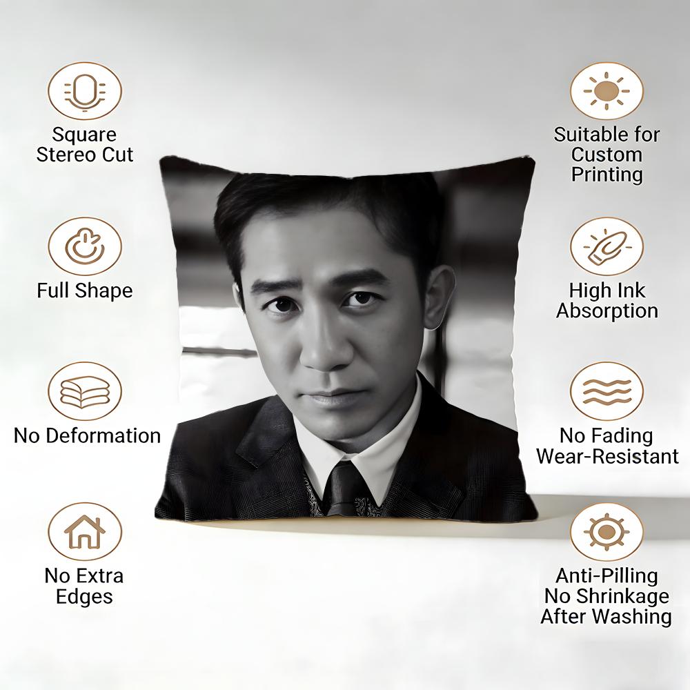 Tony Leung Chiuwai Cushion Cover 1 Piece Short Plush Pillowcase, Soft And Washable, Mostly Used For Sofa, Car
