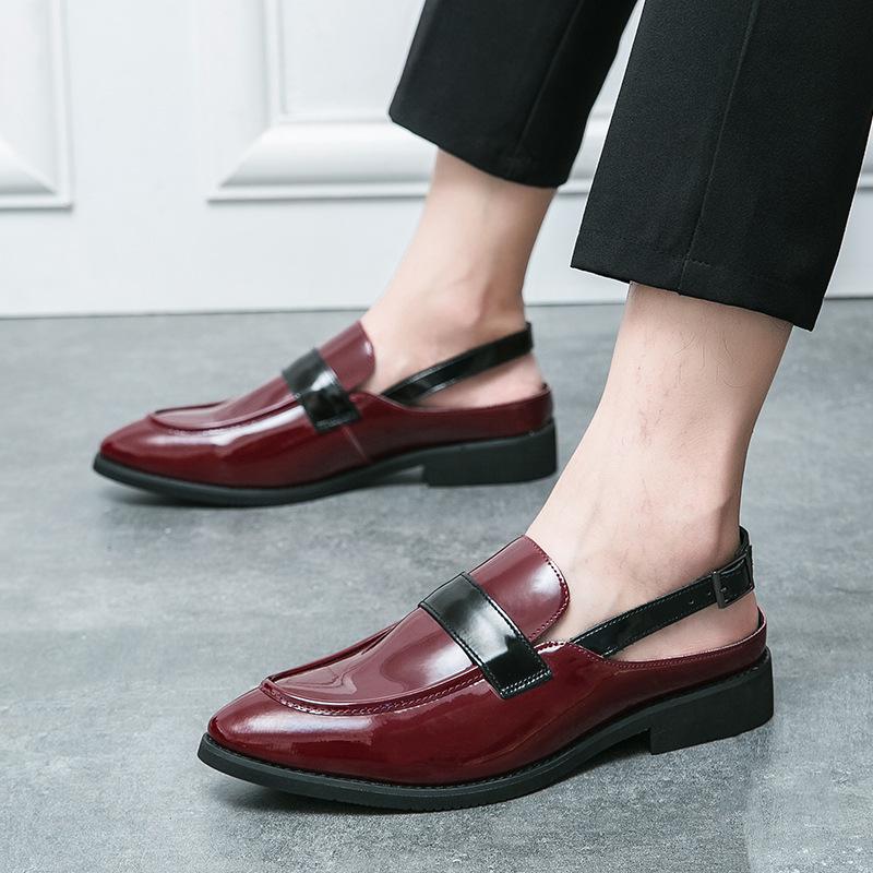 2024 Summer Men's Lightweight Leather Slip-On Sandals: Comfortable, Fashionable, Trendy Celebrity Style