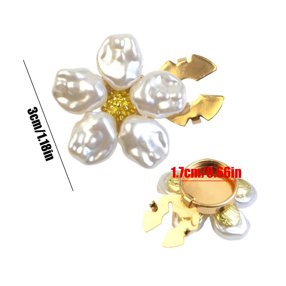 

Faux Pearl Blouse Button Covers Alloy Flower Decoration for Banquet Business Shirts Dress Cuffs Elegant Clothing Accessories золотой