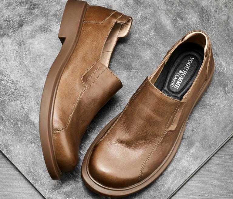 Men'S Breathable Business Shoes Casual Fashionable Versatile Leather Shoes Round Head Youth Small Leather Shoes