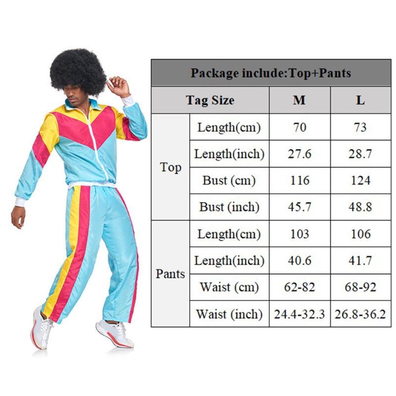 Men and Women Retro Disco Couple Sports Suit Hippie Prom Hip Hop Stage Performance Suit