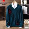 Pierre Cardin Men's V-Neck Lamb Wool Blend Sweater