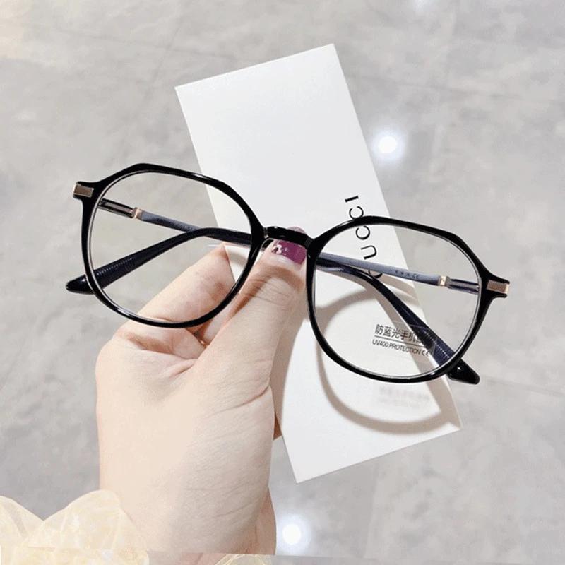 Computer Plano Reading Glasses Frame for Women Men Anti Blue Light Round Eyewear Blocking Eyeglasses Optical Polygon Spectacle