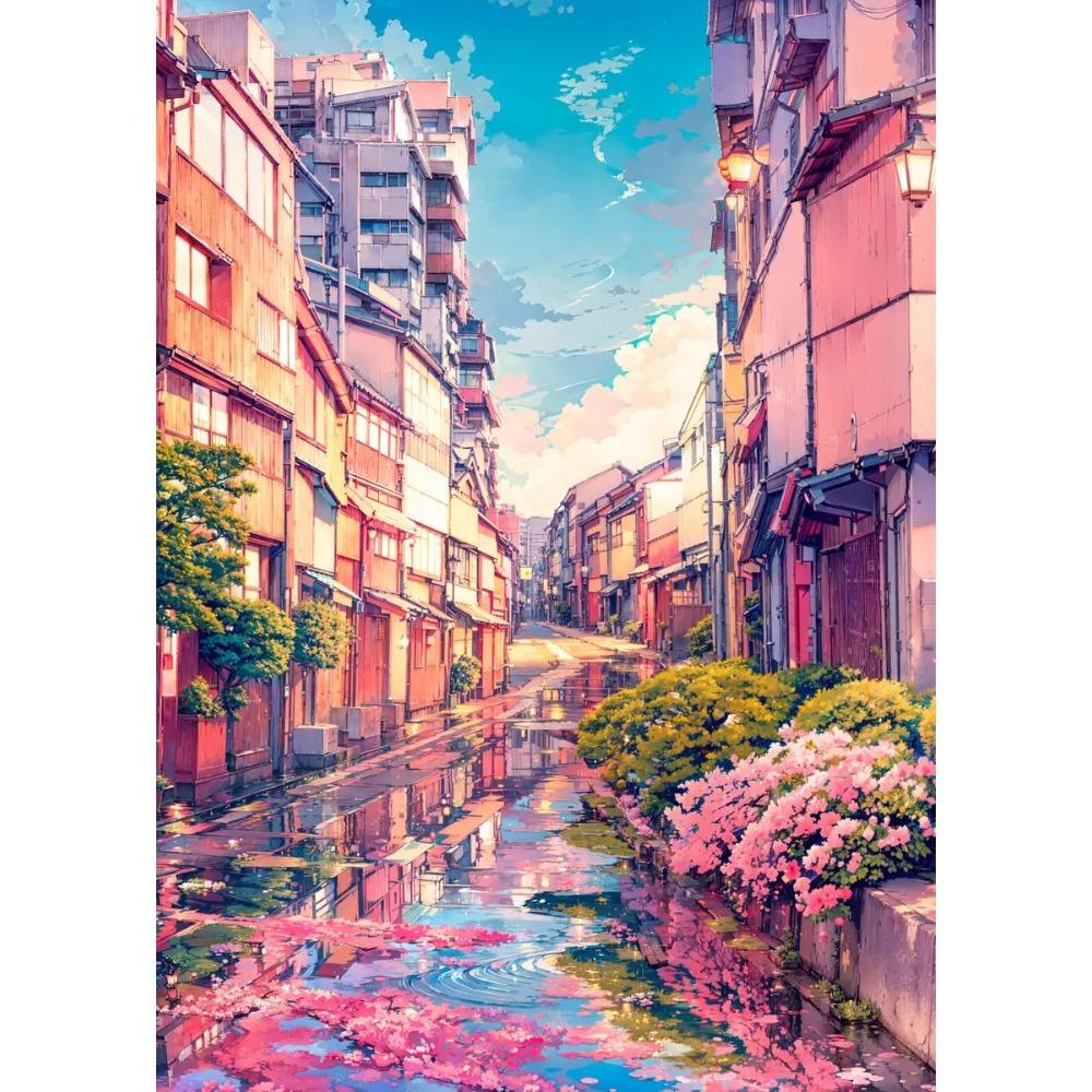Anime Japanese Street Landscape Poster Prints For Living Room Home Decor Abstract Scenery Canvas Painting Wall Art Aesthetic