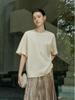 Women's Lightweight Silk-Blend Round Neck Short-Sleeve Summer Top