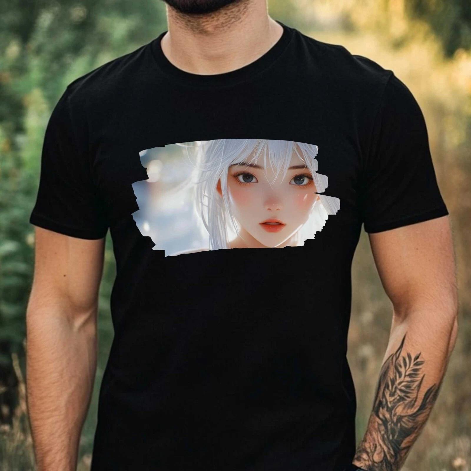 T-Shirt Herren Anime Girl Motiv Baumwolle Größe XS bis 5XL XXXXL