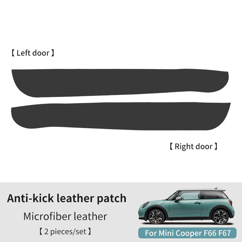 Car Door Anti-Kick Mat For Mini Cooper S F66 F67 2024 2025 Suede Leather Sticker Soil-Proof Children's Kick Pad Car Accessories