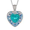 Jewelry Set Ring Necklace Earrings Heart Of Ocean Paraiba Blue Light Fashion Luxury Women's