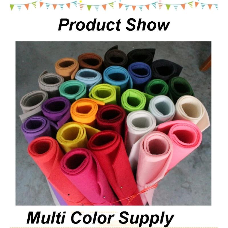 FISHWAVES 3mm Thick Solid Color Nonwoven Felt Fabric Polyester Cloth For Sewing Quilting DIY Handmade Packs Dolls Craft Material