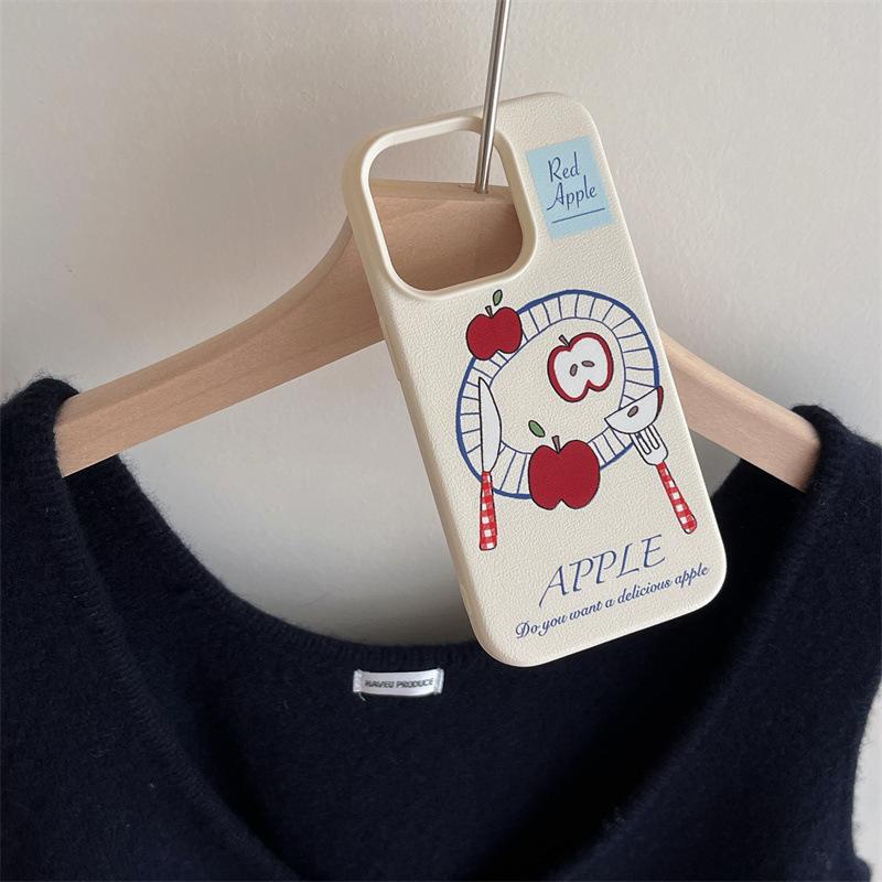 Ins Fruit Plate for Apple Illustration 16Promax Silicone 14Pro Mobile Phone Case for IPhone13/12 Soft Shell 15