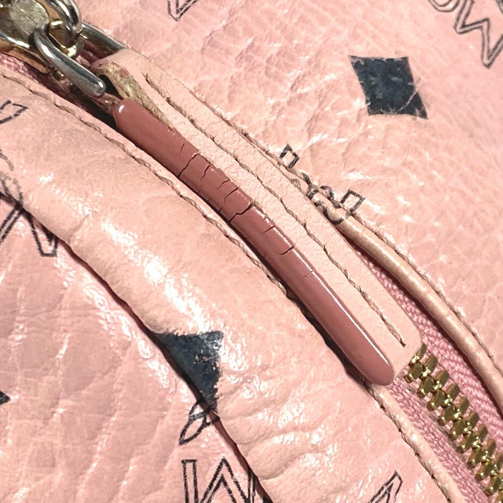 MCM Visetos Logo Backpack Bag Backpack Leather pink