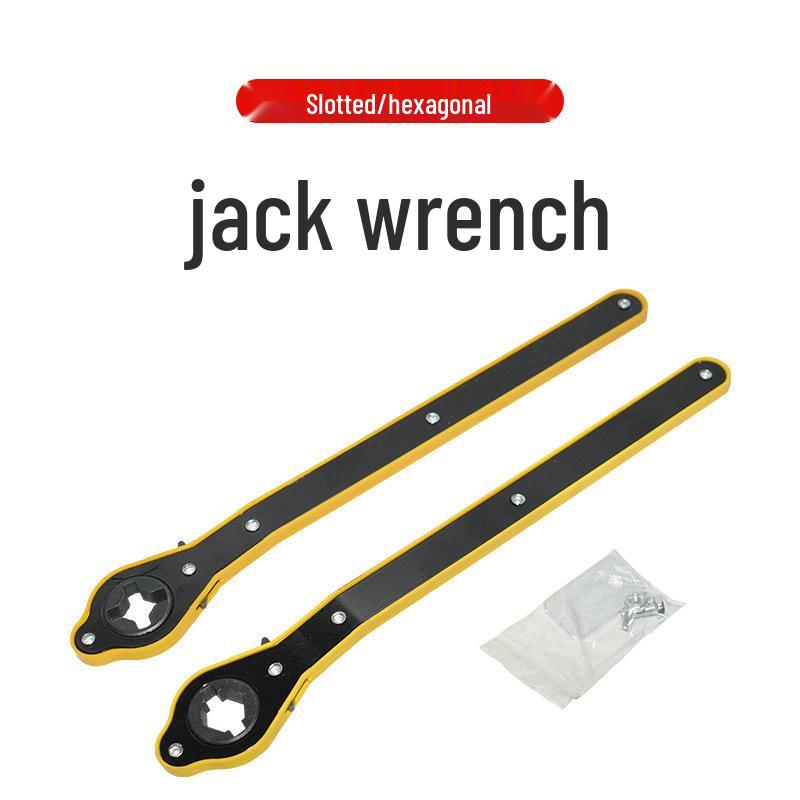 Effort-Saving Car Jack Wrench for Onboard Use - Scissor Type Ratchet Hand Crank Tire Tool