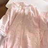 Soft and cute princess-style pink pajamas for women, shorts, and cardigan two-piece set, girls' dorm loungewear