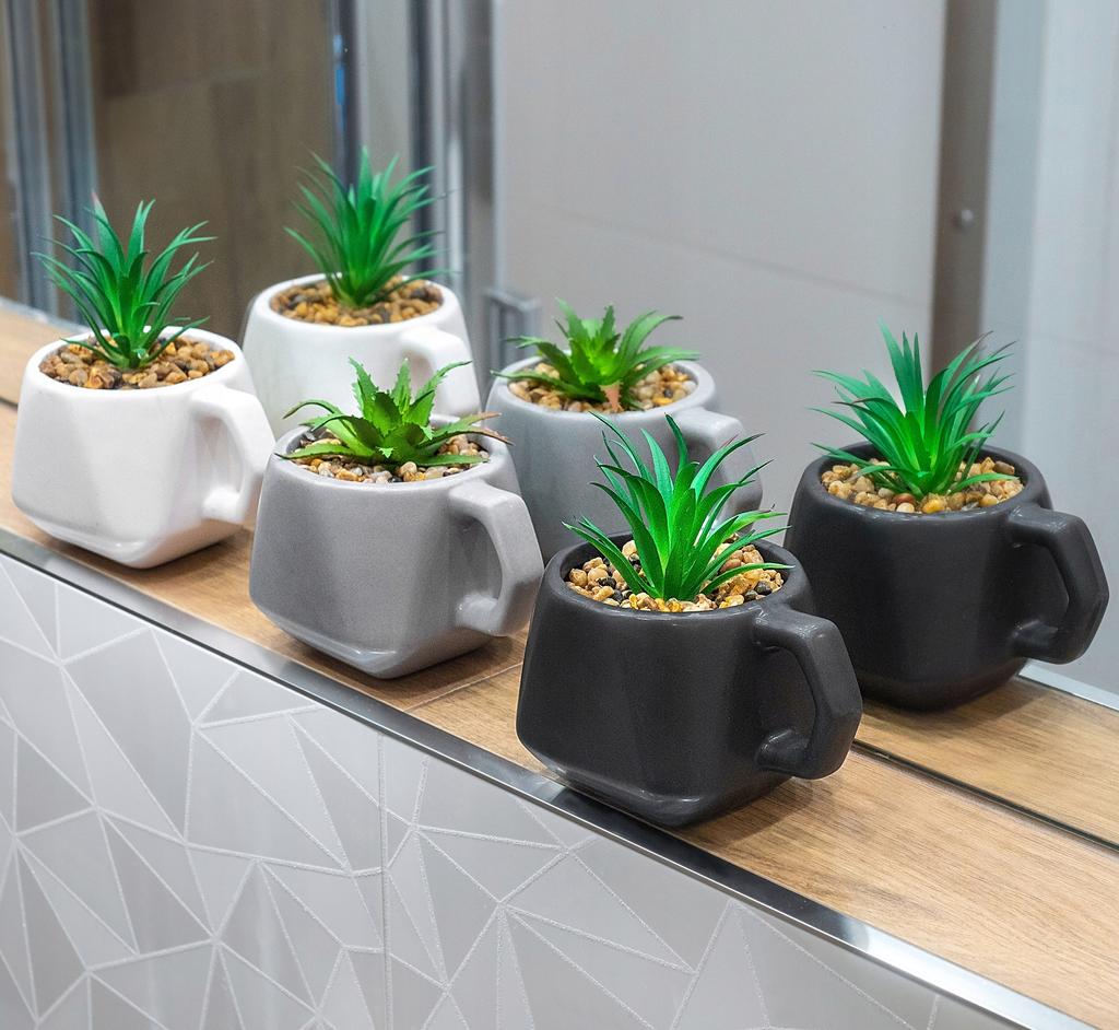 KADAX Artificial Flower Plant Decorative Succulent Gray