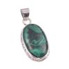 Pietră prețioasă Malachit Natural Lucrat Manual Argint Sterling 925 Masiv Pandantiv 1.5'' c1p86
