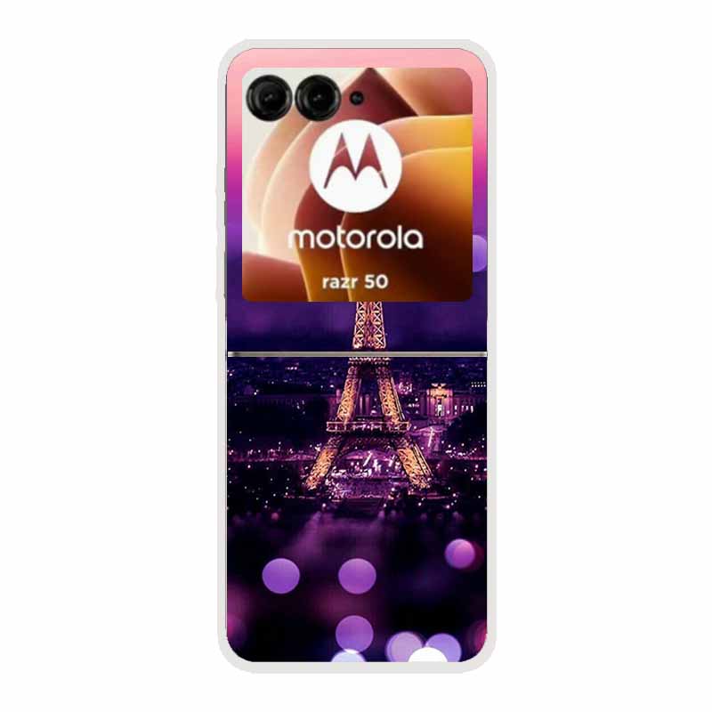 For Motorola Razr 50 Ultra Case Plastic Hard Painted Cartoon Transparent Back Cover Case for Motorola Razr 50 5G Hard PC Case 50