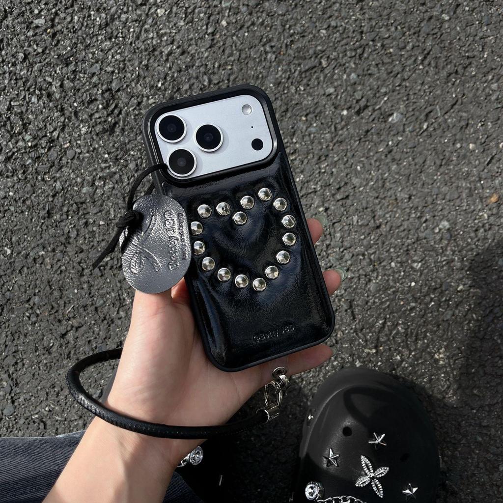 iPhone 17 Pro Max Case: High-End Leather Texture with 3D Rivets, Also Fits iPhone 16 Pro and iPhone 15