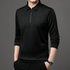 Men's Solid Color Long Sleeved POLO Shirt Casual Fashion Top