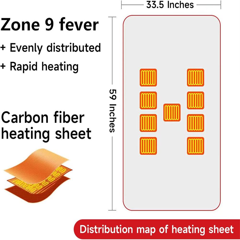 Heated Blanket Sweater, USB Heated Blanket, Cordless Electric Blanket, 9 Heating Zones, Machine Washable Super Cozy Soft Wearable Blanket