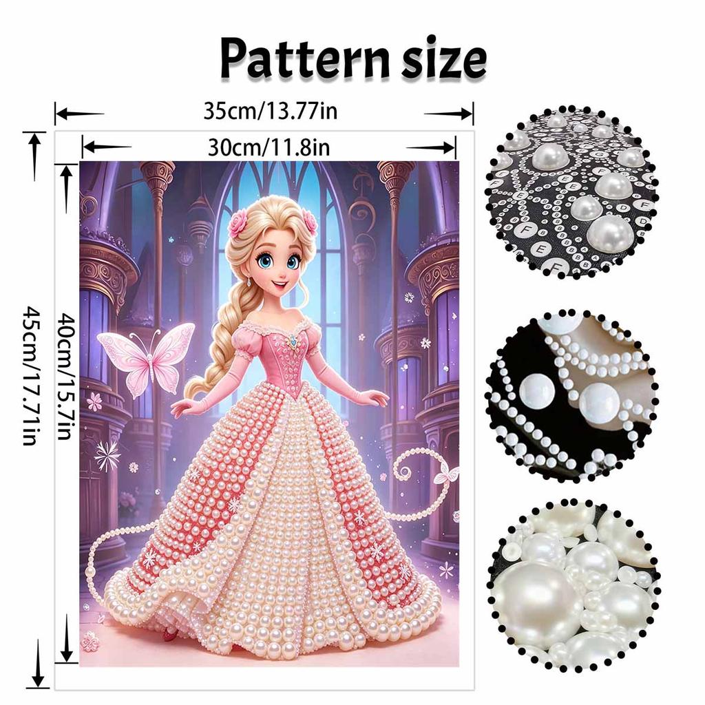 Disney Princess Pearl Painting Kit Handmade DIY Home Decoration Painting Elegant Dress Butterfly Motif Wall Art Craft Supplies