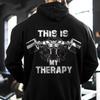 This Is My Therapy Pattern Hooded For Men Autumn Winter New Men's Fitness Hoodies Gym Workout Hoodie Breathable Sweatshirts
