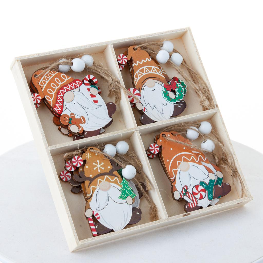 Christmas Tree Hanging Decor Rustic Gingerbread Man Ornament Santa Claus Decoration Premium Wooden Christmas Ornament For Window