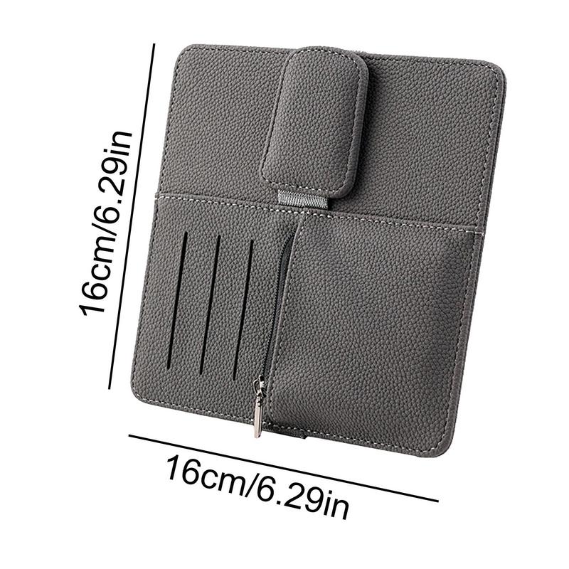 Car Visor Storage Organizer PU Leather Automobile Visor Document Holder Car Document Pockets Multifunctional Car Interior