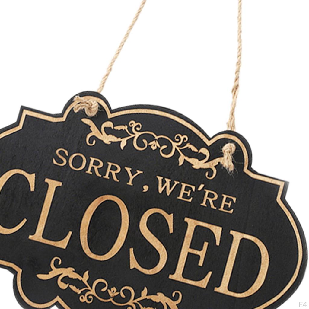Door Sign Business Hanging Wood for Store Pub Restaurant