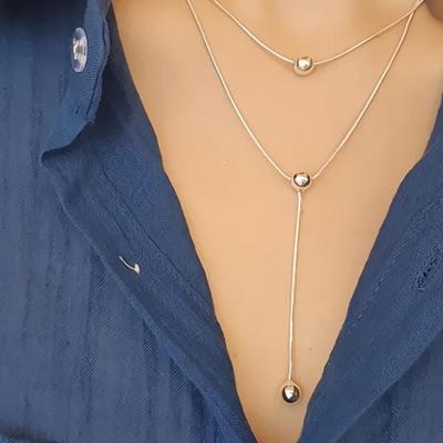 Women's Daily Drop Snake Chain Necklace (Two Chains At Once)