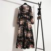 Spring Summer Women Maxi Dresses Casual Full Sleeve Floral Printed O-neck Woman Bohe Beach Party Long Dress
