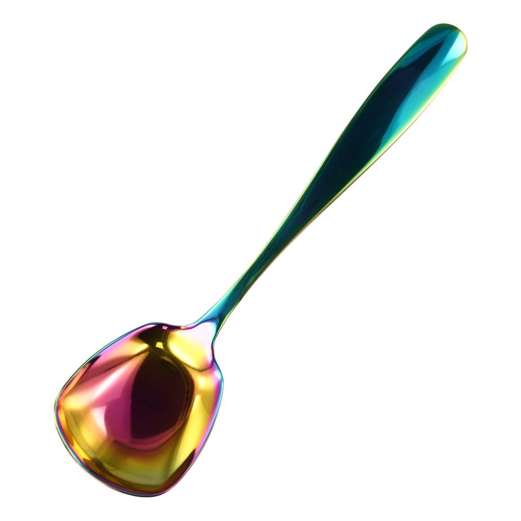 Brand New Hotels Kitchens Spoons Kitchen Tools Mirror Polish Rice& Soup Spoons Spoons Square Head Stainless Steel For Home