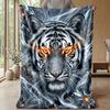 Tiger Spirit Energy Theme Blanket Lightweight Warm Flannel Blanket Decorative Throw Blanket for Home Decoration