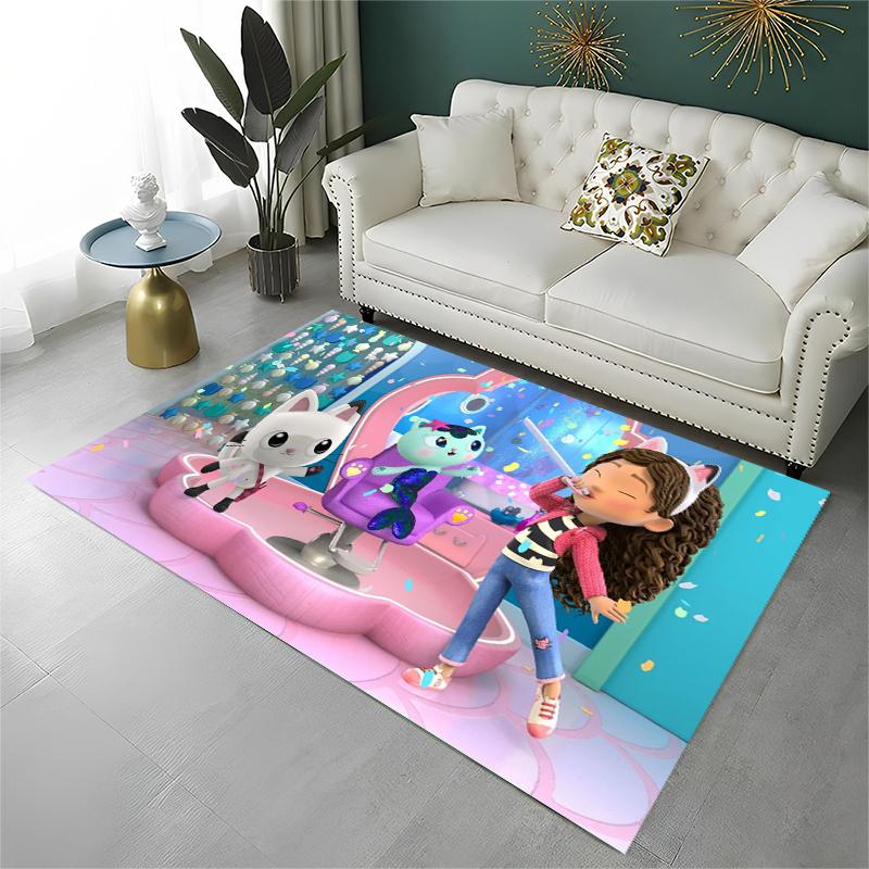 Cartoon Gabby Dollhouse Girl Carpet Rug for Playroom Bedroom Living Room Sofa Home Decor,kid Area Rug Non-slip Floor Mat Gift