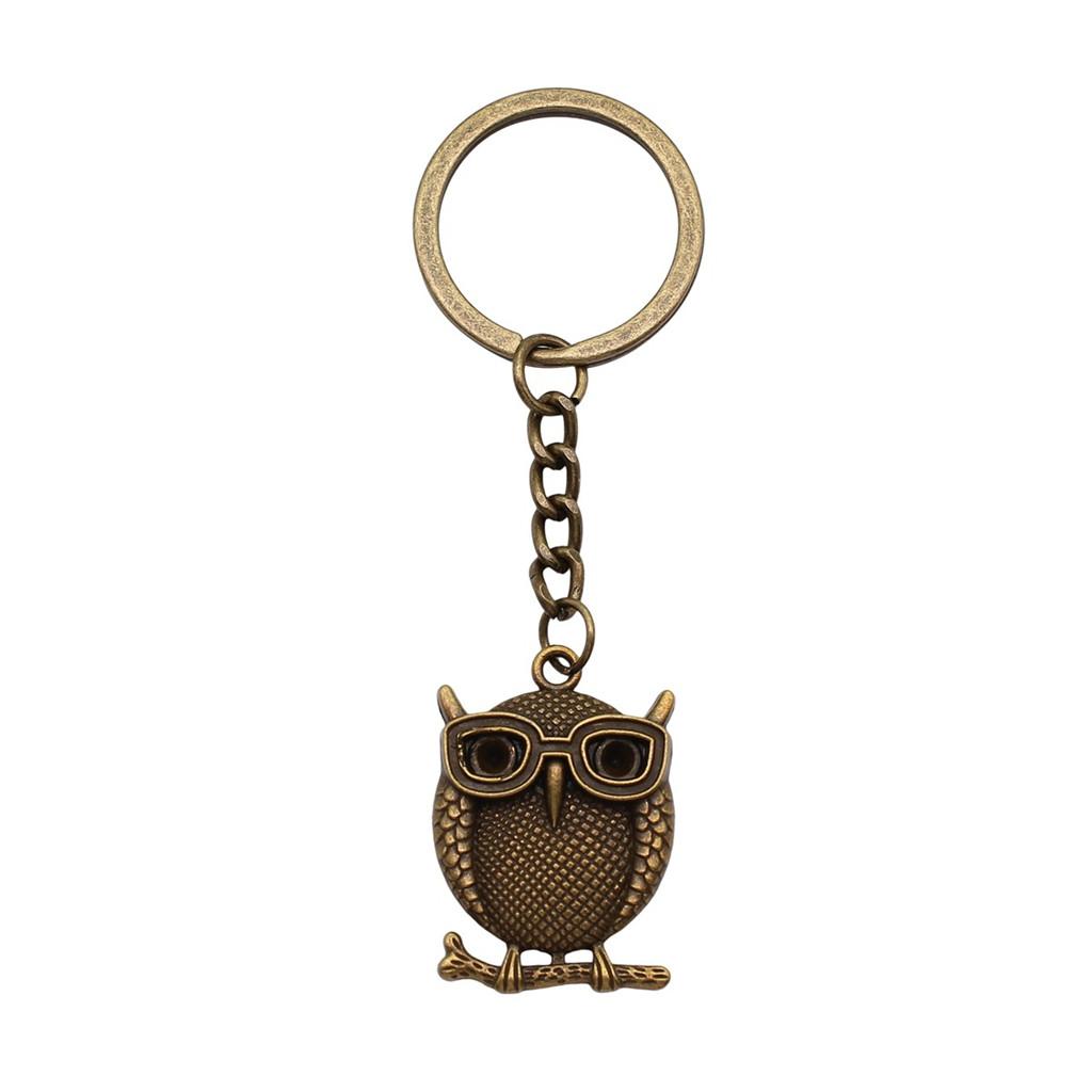 Pfauen Emaille Charms Eulen Schlüsselanhänger Vogel Anhänger Schlüsselring 28mm