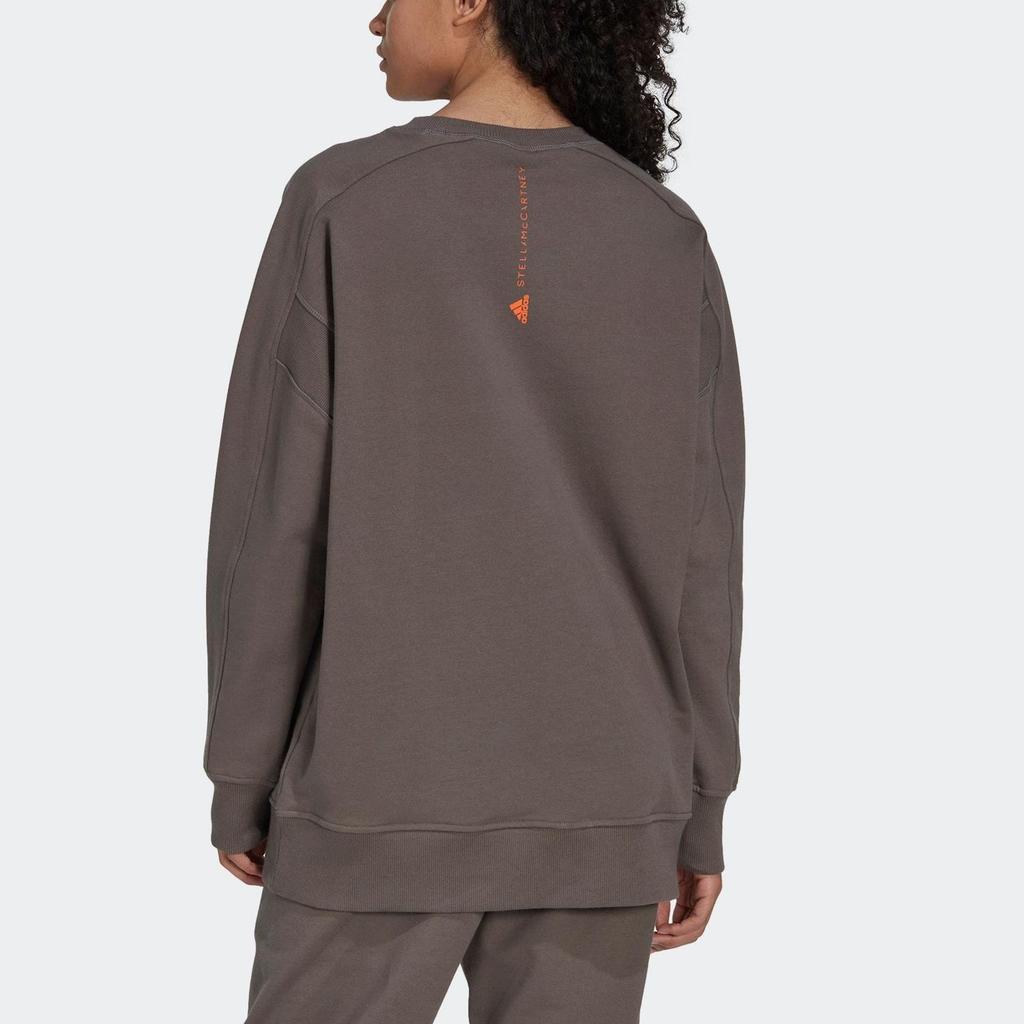 adidas Felpa a maniche lunghe con girocollo e stampa del logo co-branded X Stella McCartney, da donna, marrone, IB5889
