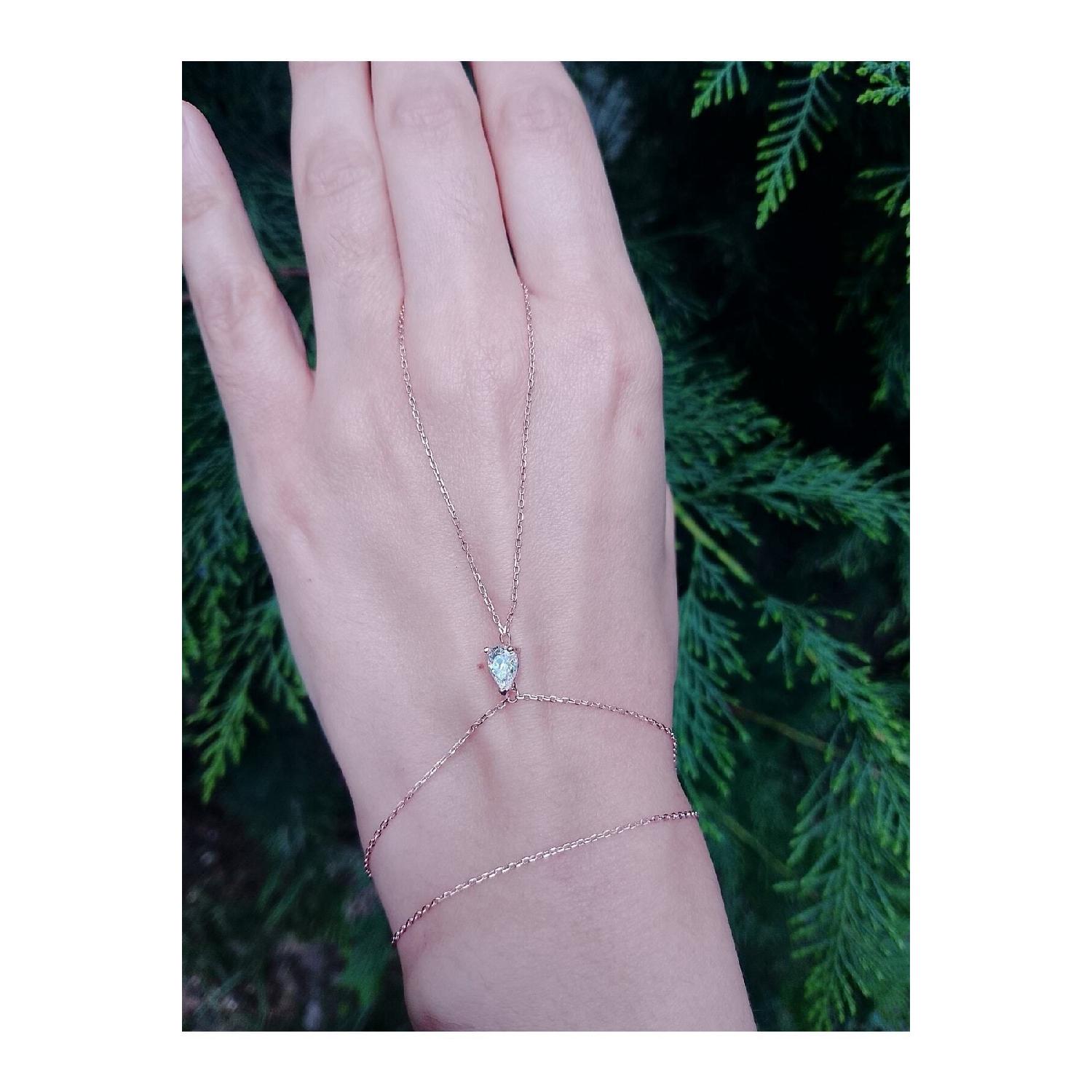 

925 Setting Rose Coat Drop Cutting White Stone Silver Sahmeran Яскраво-рожевий