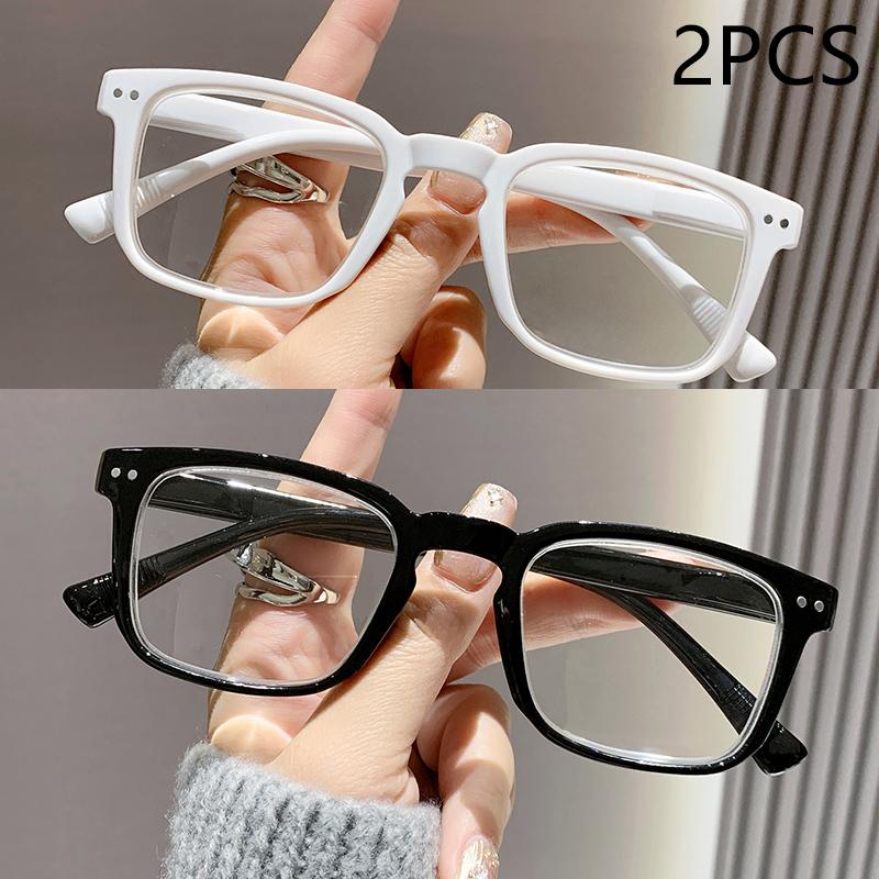 2/3PCS New Anti-blue Light Reading Glasses For Men And Women Square Frame Rice Nail High-end Classic Reading Glasses