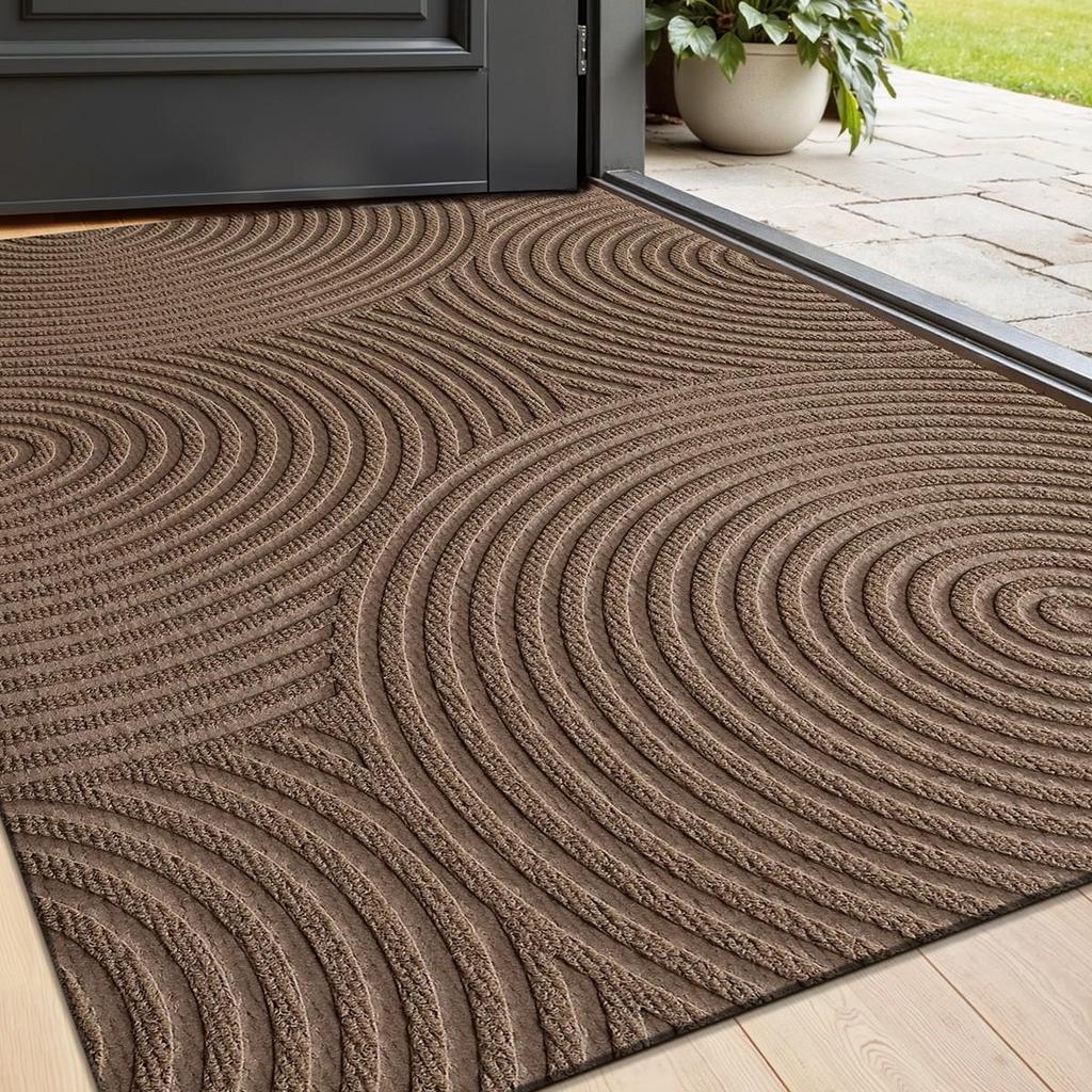 Anti-Slip Outdoor Rubber Door Mat - Dirt-Resistant High-End Entrance Carpet for Home.