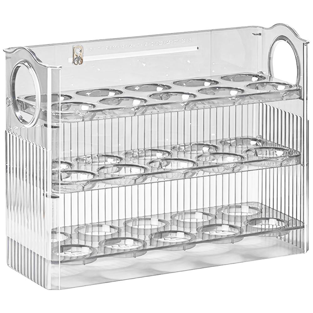 30 Grids Egg Tray Organizer Egg Storage Box Large Capacity Household Egg Holder with Handle Home Egg Container for Refrigerator