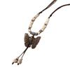 Qingge Ethnic Style Necklace, Retro Versatile Butterfly Color Glaze Pendant, Sweater Chain, Changchun Summer, Women'S Land