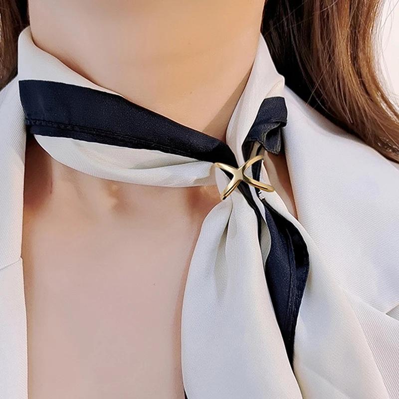 Multifunctional Silk Buckle Scarf Clothes Corner Knotted Button Fashion T-Shirt Shirt Hem High-Grade Buckle