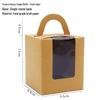 Kraft Paper Cupcake Box with Transparent Window for Mousse, Pudding, Muffins, and Egg Tarts