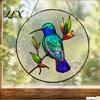 Decorative Bird Ornament for Window Colorful Hummingbird Wall Hanging Decoration, Stained Acrylic Suncatcher Decor Decor, Pendant with Rope