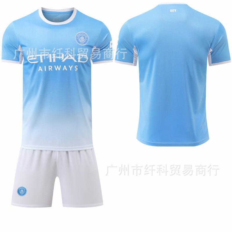 

2026-27 No. 9 Harland 10 Sherki New Jersey Manchester City Home Football Uniform Set #XS