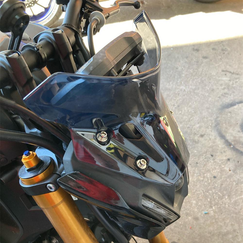 Motorcycle Acrylic Windshield Black Solid Stable For Yamaha MT09& FZ09 2021 2022