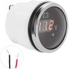 Voltage Meter, 2in Battery Voltage Gauge LED Digital Display IP67 Waterproof Smart Alarm Universal for Boat Auto (Black)