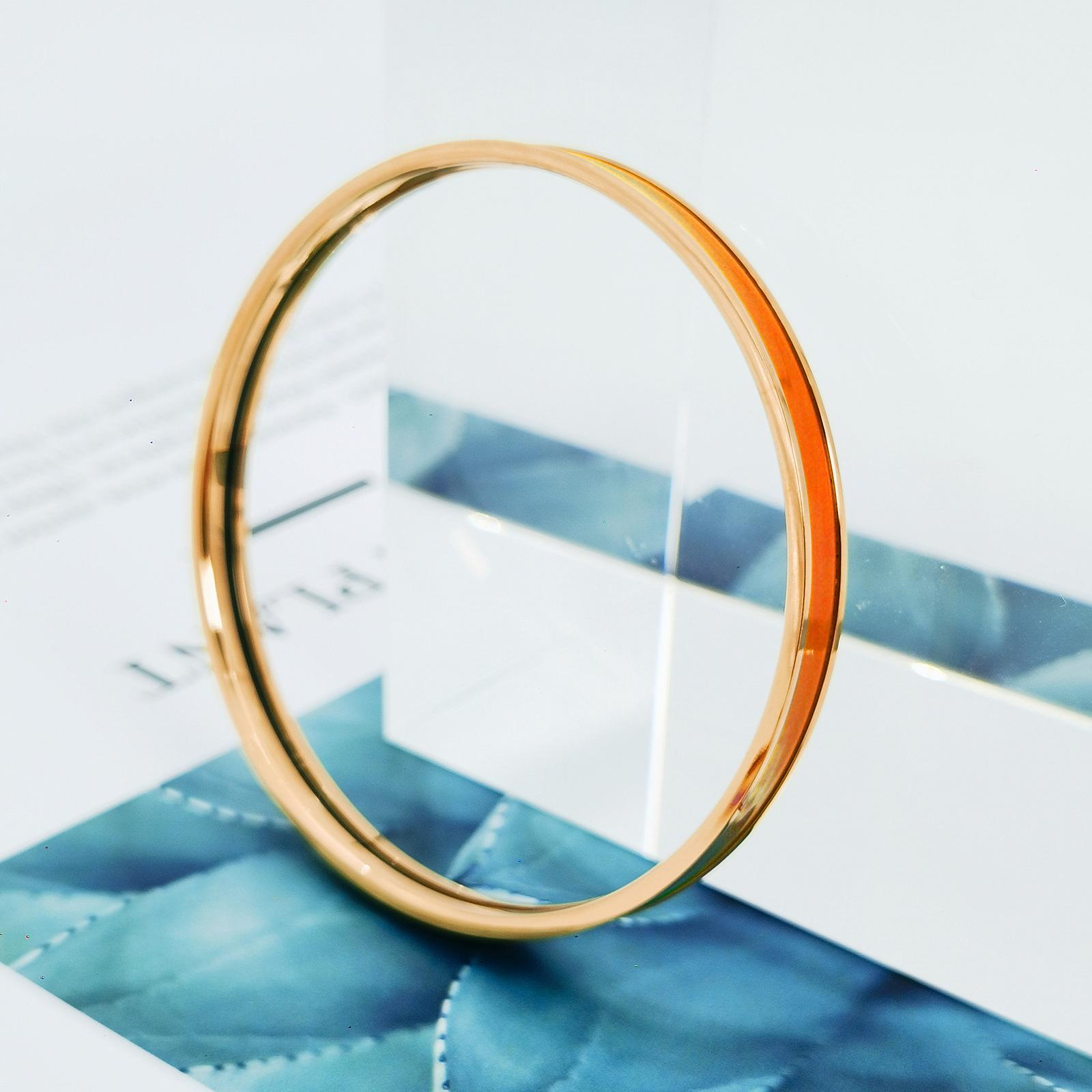 Модный тренд 2025 года Круглый браслет с закрытым концом Изысканный ювелирный браслет Длина 17 см, 19 см Браслет цвета розы 17CM Rose Color